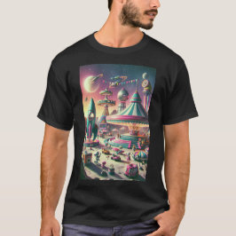 Whimsical Space Carnaval in felle, gedurfde kleure T-shirt