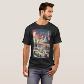 Whimsical Space Carnaval in felle, gedurfde kleure T-shirt (Voorkant volledig)