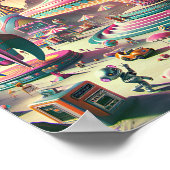 Whimsical Space Carnival - Retro-futuristische jar Poster (Hoek)