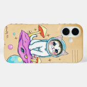 Whimsical Space Cat iPhone Case (Achterkant (horizontaal))