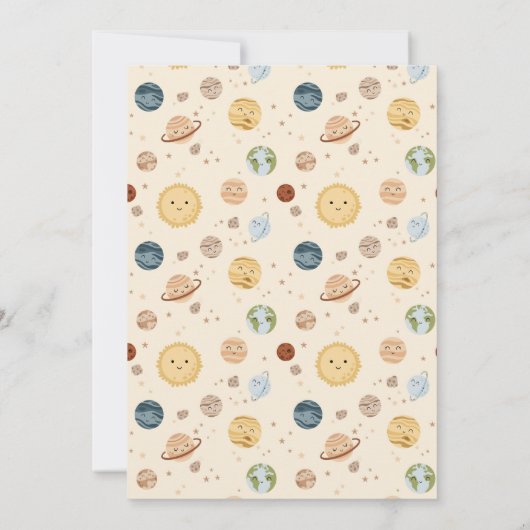 Whimsical Space Nursery Baby Shower Kaart (Achterkant)