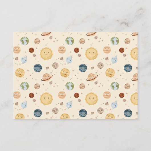 Whimsical Space Nursery Diapper Raffle Informatiekaartje (Achterkant)