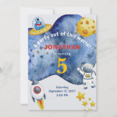 Whimsical Space Personalized Birthday Invitation Kaart (Voorkant)