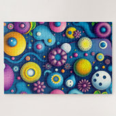 Whimsical Space Shapes - Kleurrijke Abstracte Kosm Legpuzzel (Horizontaal)