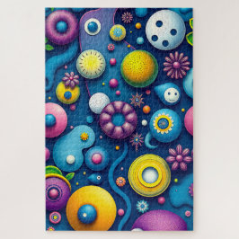 Whimsical Space Shapes - Kleurrijke Abstracte Kosm Legpuzzel