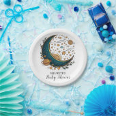 Whimsical Space Stars Baby shower Papieren Bordje (Feest)