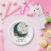 Whimsical Space Stars Baby shower Papieren Bordje (Feest)