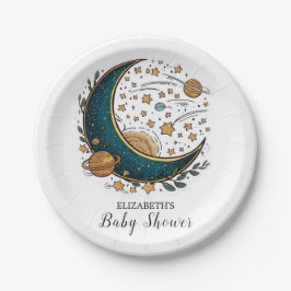 Whimsical Space Stars Baby shower Papieren Bordje