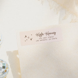 Whimsical Sparkles & Hearts Retouradres Etiket