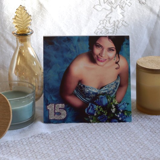 Whimsical Sparkles Turquoise Dragonfly Quinceañera Drieluik Wenskaart