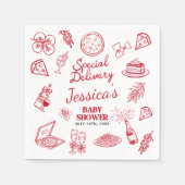 Whimsical Special Delivery Baby Shower Servet (Voorkant)