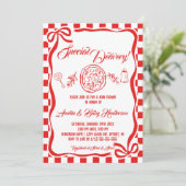 Whimsical Special Delivery Italian Pizza Baby Show Kaart (Staand voorkant)