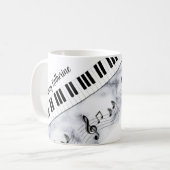 Whimsical Specialized Piano Keys Black White Koffiemok (Voorkant links)
