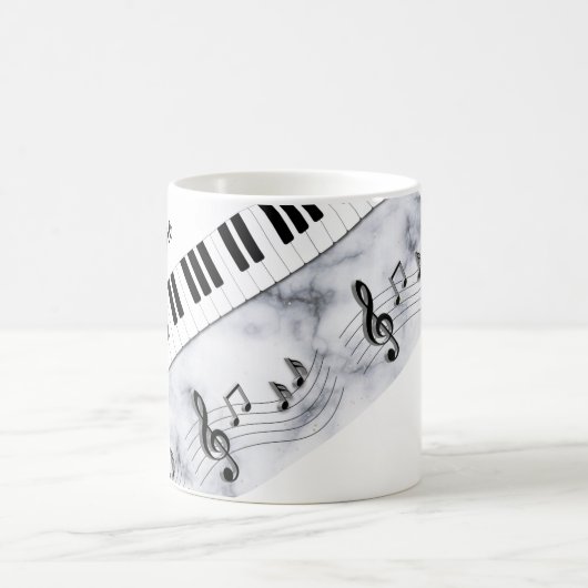 Whimsical Specialized Piano Keys Black White Koffiemok (Center)