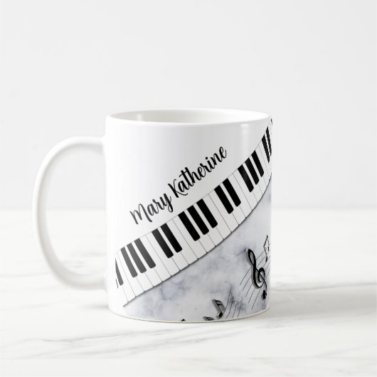 Whimsical Specialized Piano Keys Black White Koffiemok (Links)