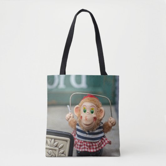Whimsical  Speelgoed Monkey Jumping Rope Tote Bag (Voorkant)