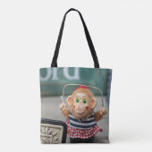 Whimsical  Speelgoed Monkey Jumping Rope Tote Bag (Achterkant)