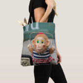 Whimsical  Speelgoed Monkey Jumping Rope Tote Bag (Dichtbij)