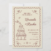 Whimsical Speelse Champagne Toren Doodle Bruiloft Kaart (Voorkant)