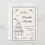 Whimsical speelse champagne toren Doodle bruiloft Kaart (Voorkant)