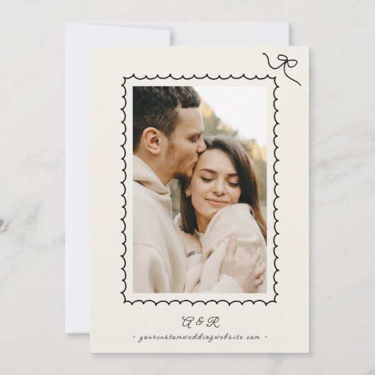 Whimsical Speelse Champagnetoren Doodle Bruiloft Save The Date (Achterkant)