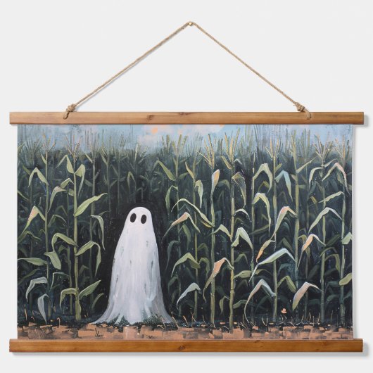 Whimsical spookmaïs veld olieverfschilderij hangend wandkleed (Voorkant)
