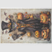 Whimsical Spooky Cat 1 Halloween Decoupage Papier (Voorkant)