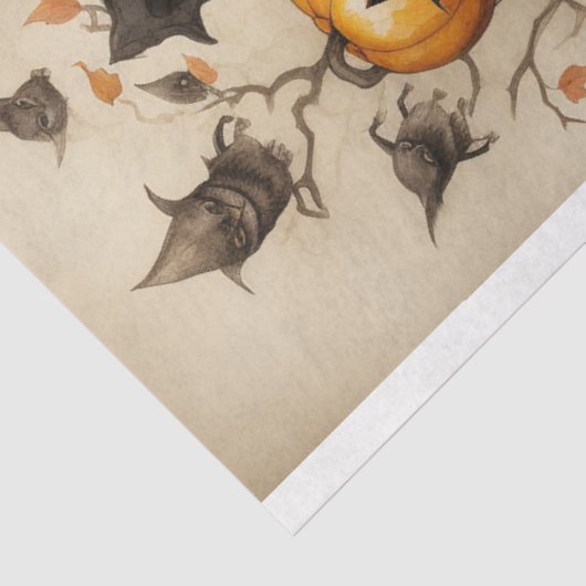 Whimsical Spooky Cat 2 Halloween Decoupage Papier (Detail)