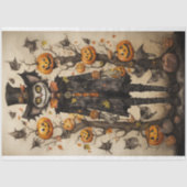 Whimsical Spooky Cat 2 Halloween Decoupage Papier (Voorkant)