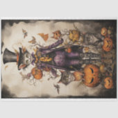 Whimsical Spooky Cat 4 Halloween Decoupage Papier (Voorkant)