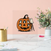 Whimsical Spooky Pumpkin met geesten, katten en ha Acryl Bord (Huwelijk)