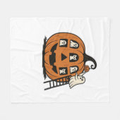 Whimsical Spooky Pumpkin met geesten, katten en ha Fleece Deken (Voorkant (Horizontaal))