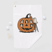 Whimsical Spooky Pumpkin met geesten, katten en ha Golfhanddoek (Insitu)