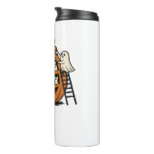 Whimsical Spooky Pumpkin met geesten, katten en ha Thermosbeker (Geroteerd rechts)