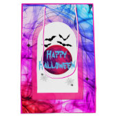 Whimsical Spooky Schattige Roze Paarse Happy Hallo Medium Cadeauzakje (Achterkant)
