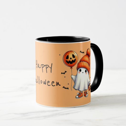 Whimsical Spooky Schattigee Ghost Halloween Mok (Voorkant rechts)