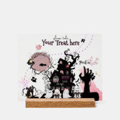 Whimsical "Spooky Treat" Halloween acryl teken Bord (Voorkant)