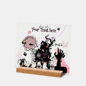 Whimsical "Spooky Treat" Halloween acryl teken Bord (Hoek)