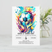 Whimsical Sport Printable Voetbal Verjaardag Kaart (Staand voorkant)