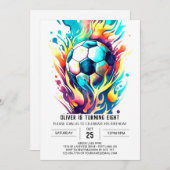 Whimsical Sport Printable Voetbal Verjaardag Kaart (Voorkant / Achterkant)