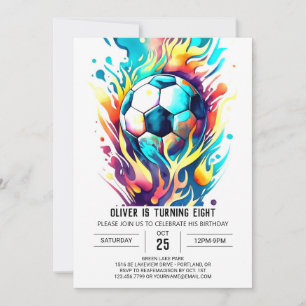 Whimsical Sport Printable Voetbal Verjaardag Kaart
