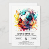 Whimsical Sport Waterverf Kinderen Verjaardag Kaart (Voorkant / Achterkant)