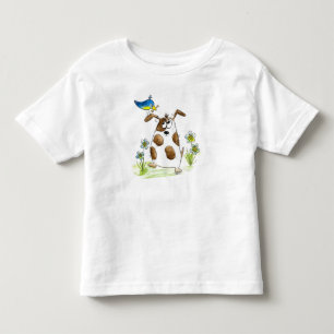 Whimsical Spotted Dog met Bird Kinder Shirts