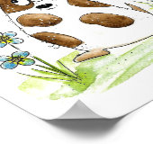 Whimsical Spotted Dog met Bird Poster (Hoek)