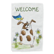 Whimsical Spotted Dog met Bird