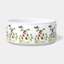 Whimsical Spotted Dog met Bird