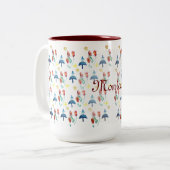 Whimsical Spring Art Tweekleurige Koffiemok (Voorkant links)