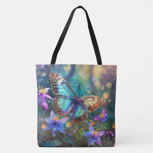 Whimsical Spring Butterfly en Columbine Forest Tote Bag (Voorkant)