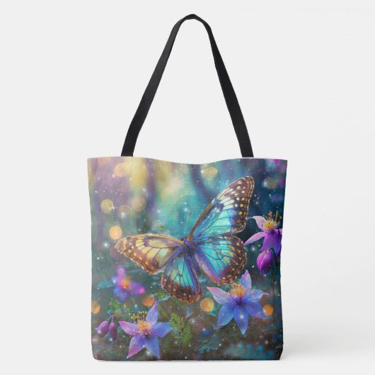 Whimsical Spring Butterfly en Columbine Forest Tote Bag (Achterkant)