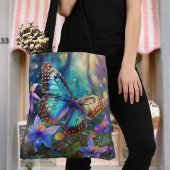 Whimsical Spring Butterfly en Columbine Forest Tote Bag